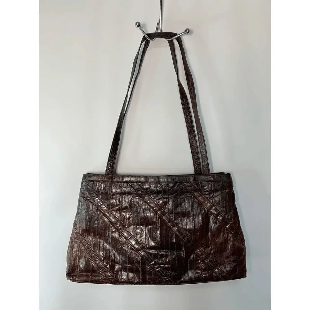 Vintage Eel Skin Hong Kong Shoulder Purse 8x12